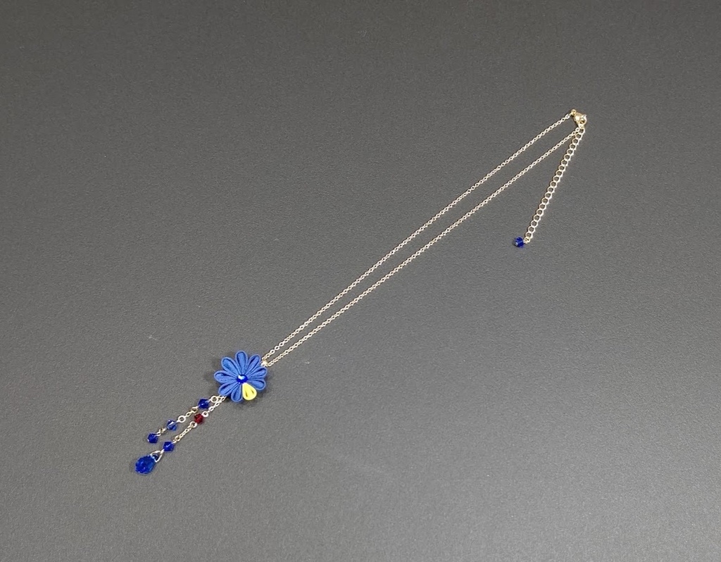 刀剣乱舞 三日月宗近イメージつまみ細工イヤリング・ネックレス