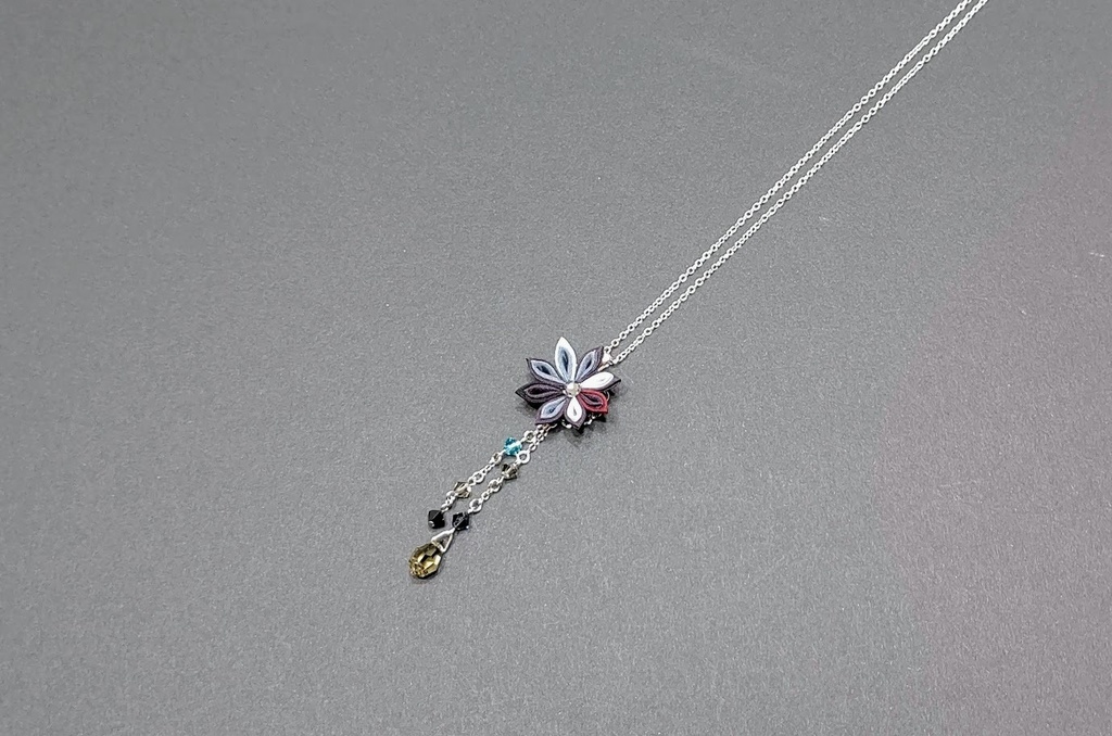 刀剣乱舞 孫六兼元イメージつまみ細工イヤリング・ネックレス