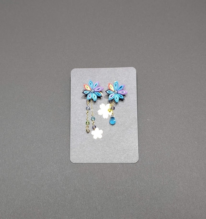 刀剣乱舞 小竜景光イメージつまみ細工イヤリング・ネックレス