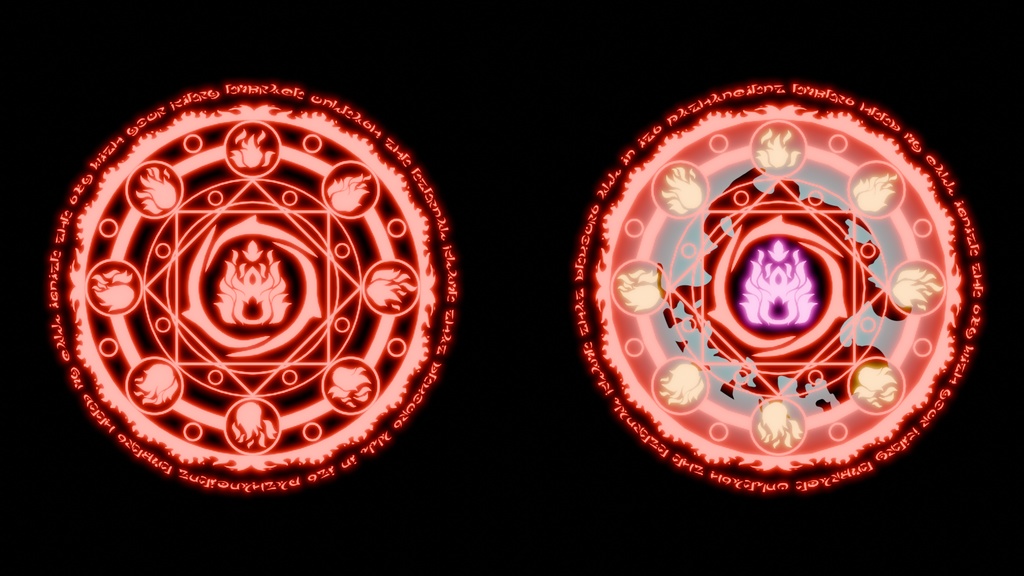 【Blender】　炎魔法陣エフェクト　Fire magic circle effect