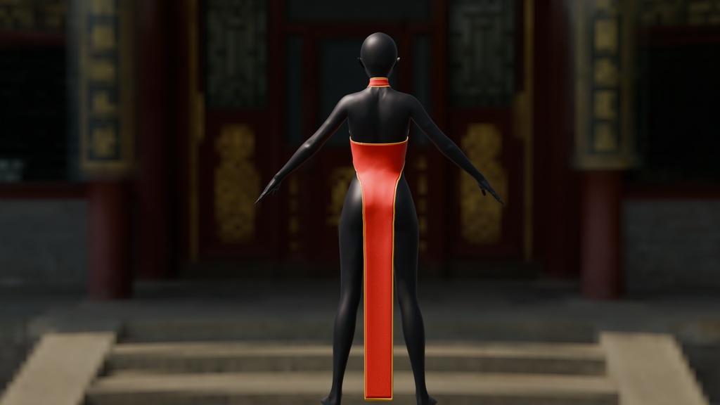 【Blender】 チャイナドレスおまけ付 Chinadress with bonus