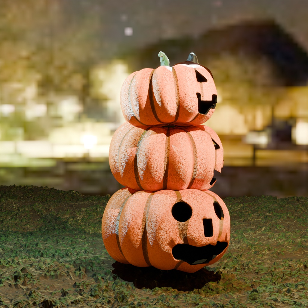 【Blender】 ジャック・オー・ランタン Jack-o'-Lantern 【Model】