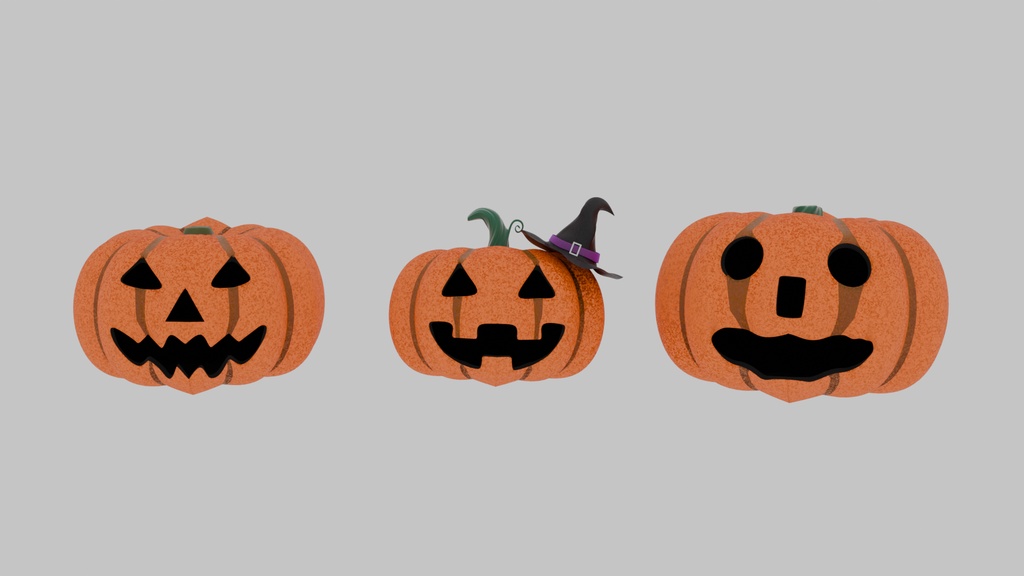 【Blender】 ジャック・オー・ランタン Jack-o'-Lantern 【Model】