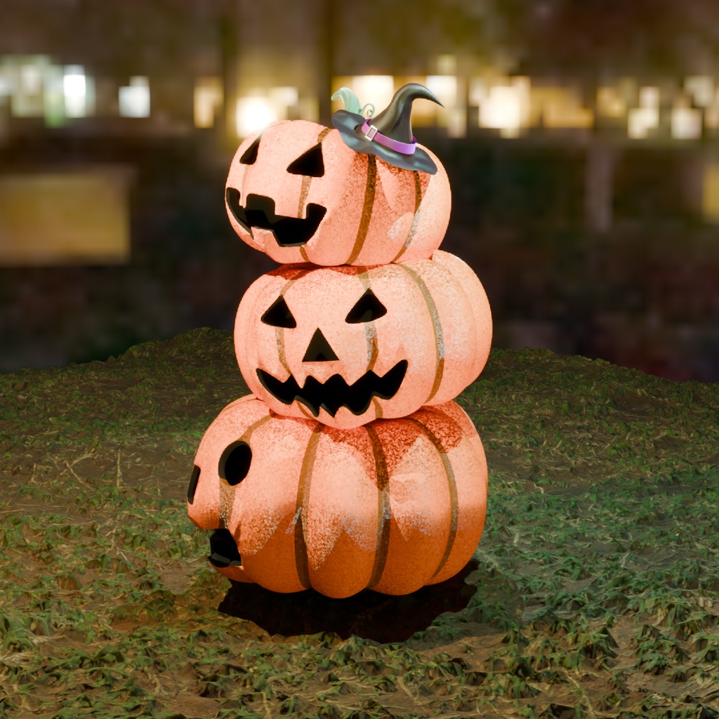 【Blender】 ジャック・オー・ランタン Jack-o'-Lantern 【Model】