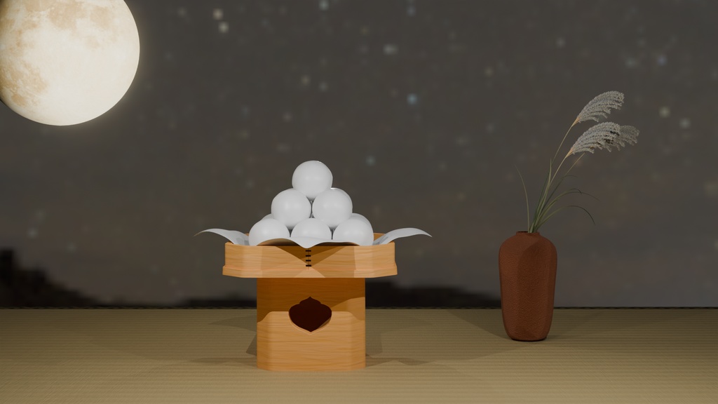 【Blender】 お月見セット　Tsukimi set 【Model】