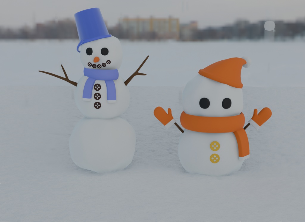 【Blender】 雪だるま snowman 【VRChat】