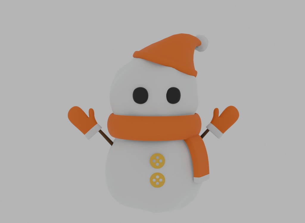 【Blender】 雪だるま snowman 【VRChat】