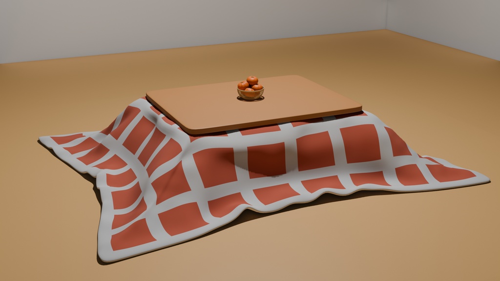 【Blender】 こたつとみかん Kotatsu and oranges 【VRChat】