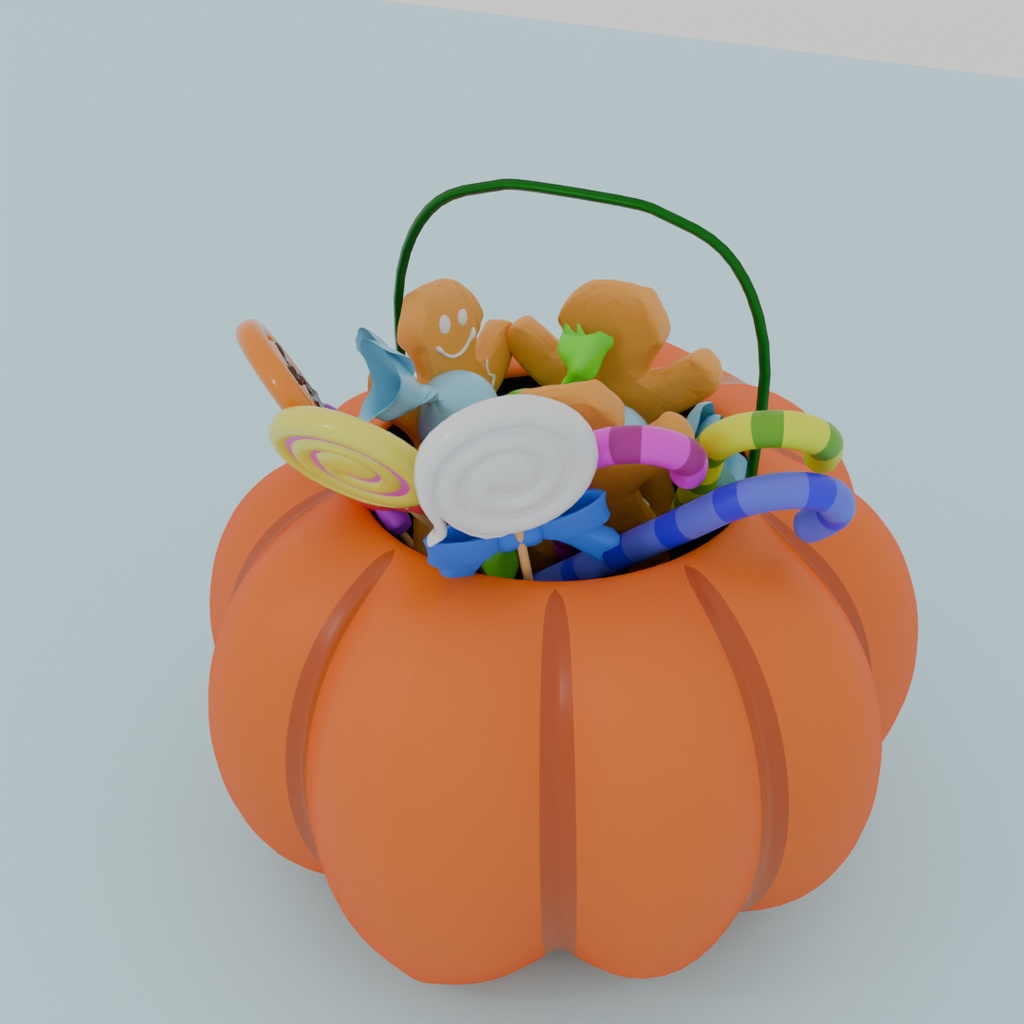 【Blender】 ジャックオーランタンのお菓子セット jack o lantern candy set 【VRChat】