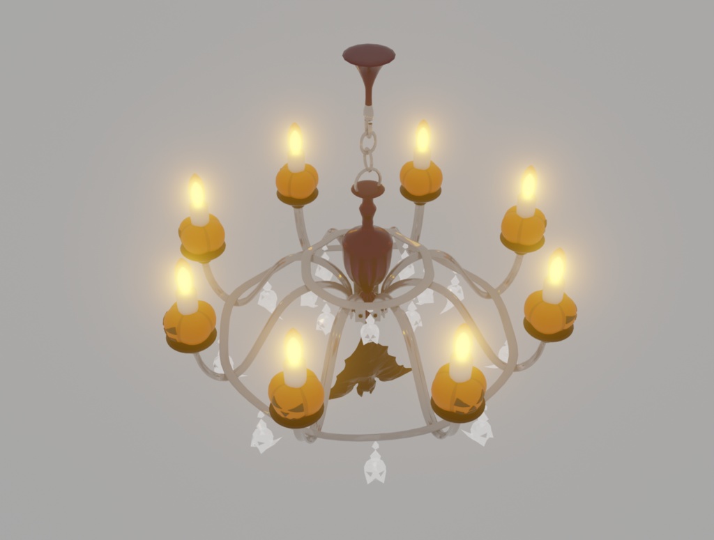 【Blender】 ハロウィン風シャンデリア halloween_chandelier【VRChat】