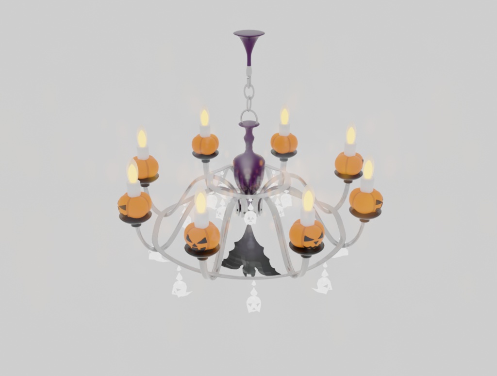 【Blender】 ハロウィン風シャンデリア halloween_chandelier【VRChat】