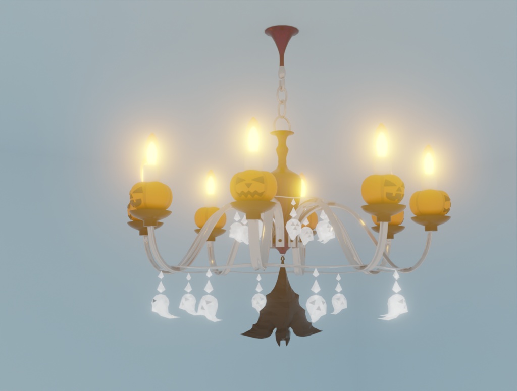 【Blender】 ハロウィン風シャンデリア halloween_chandelier【VRChat】