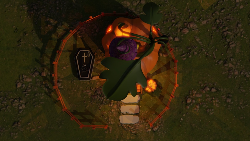 【Blender】 ジャックオーランタンの家 jack o lantern house 【Model】