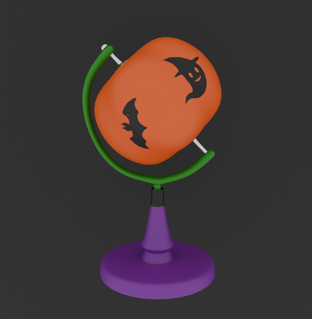 【Blender】ジャックオーランタンの地球儀 jack o lantern globe【VRChat】