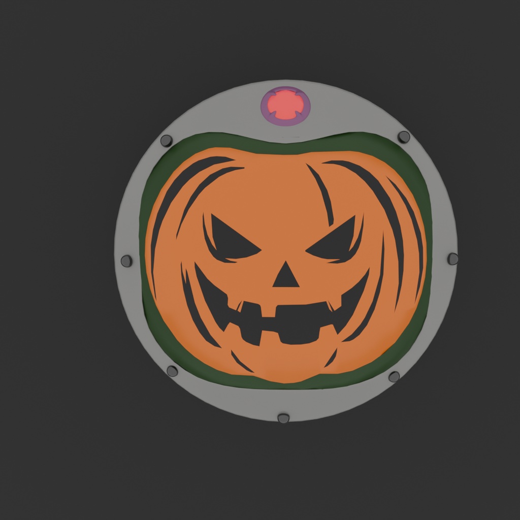 【Blender】ジャックオーランタンの盾 jack o lantern shield【VRChat】