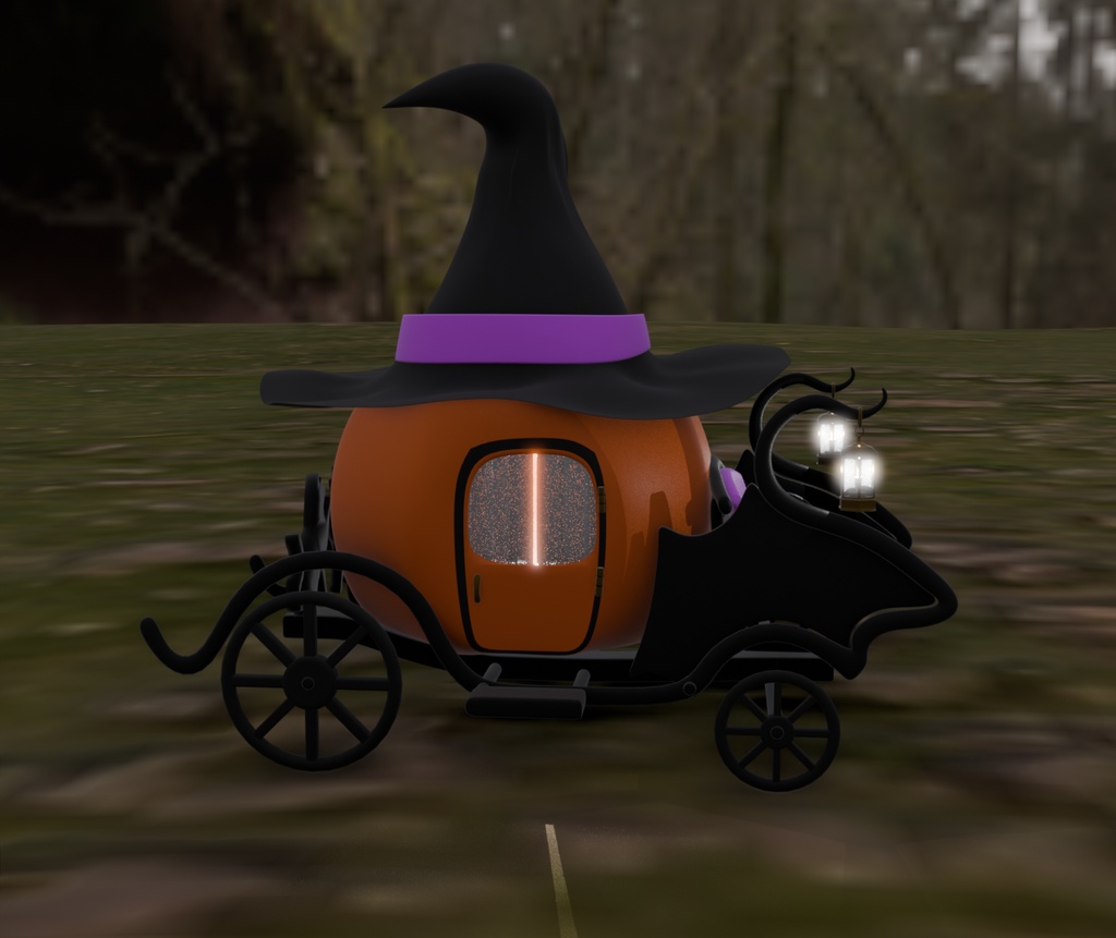 【Blender】ジャックオーランタンの馬車 jack o lantern carriage【VRChat】