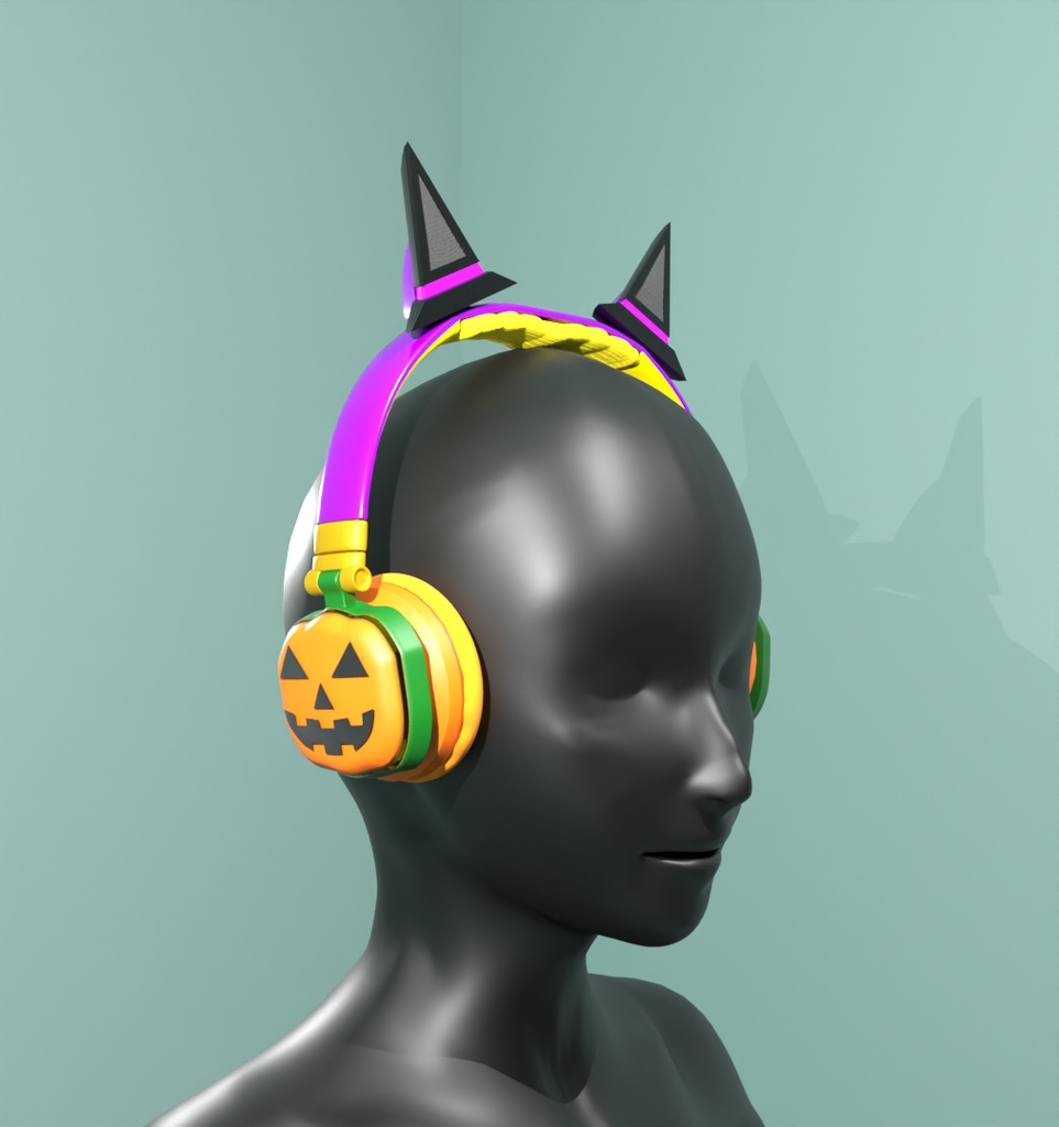 【Blender】 ハロウィンのヘッドフォン halloween headphones【VRChat】