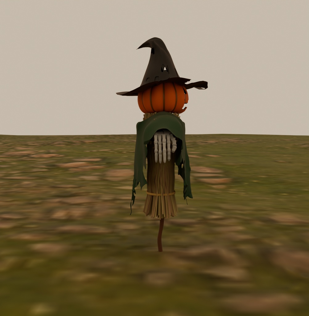 【Blender】ジャックオーランタンのかかし jack o lantern scarecrow【VRChat】
