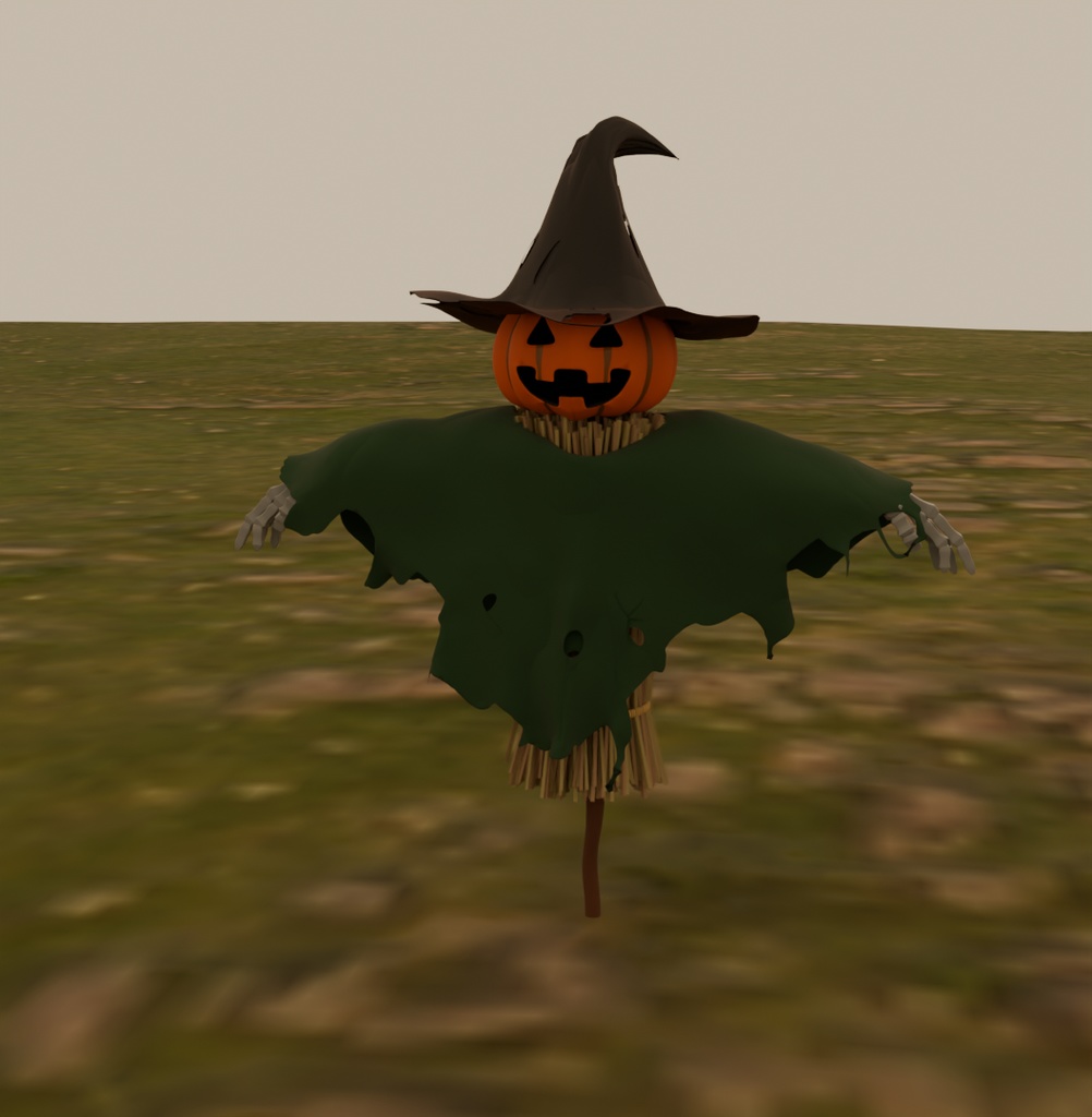 【Blender】ジャックオーランタンのかかし jack o lantern scarecrow【VRChat】