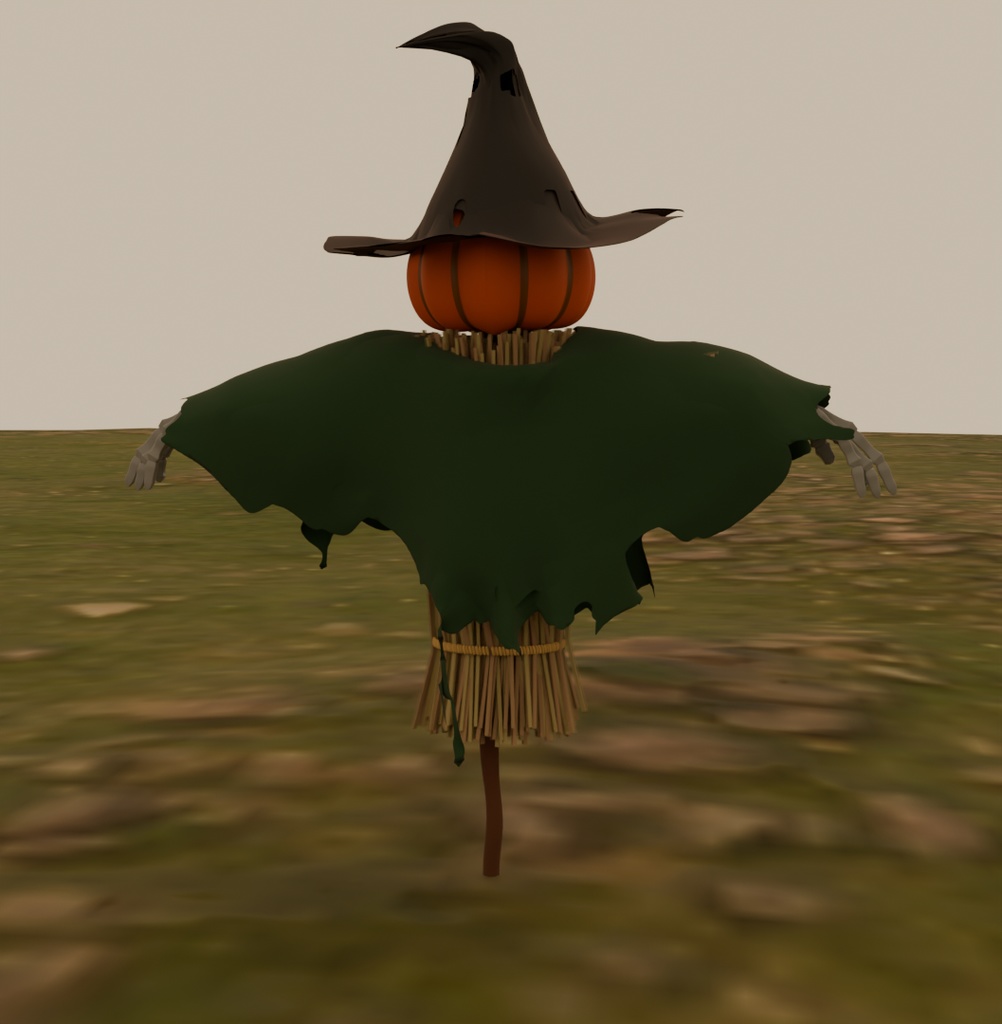 【Blender】ジャックオーランタンのかかし jack o lantern scarecrow【VRChat】