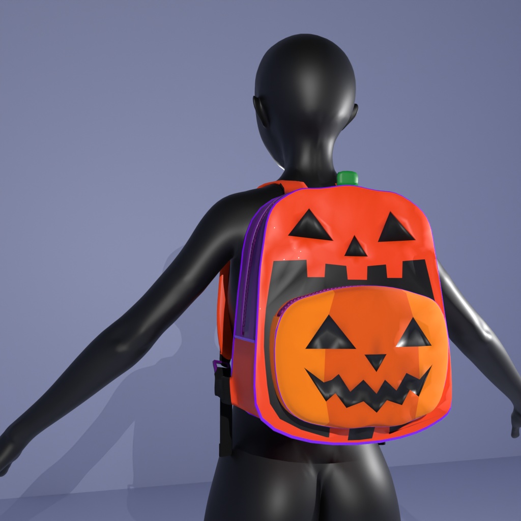 【Blender】ジャックオーランタンのリュックサック jack o lantern backpack【VRChat】