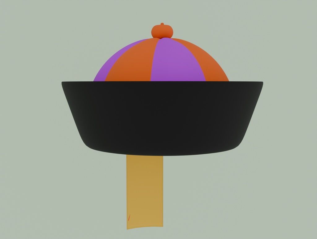 【Blender】ハロウィン風キョンシー帽子 jiangshi hat halloween style【VRChat】