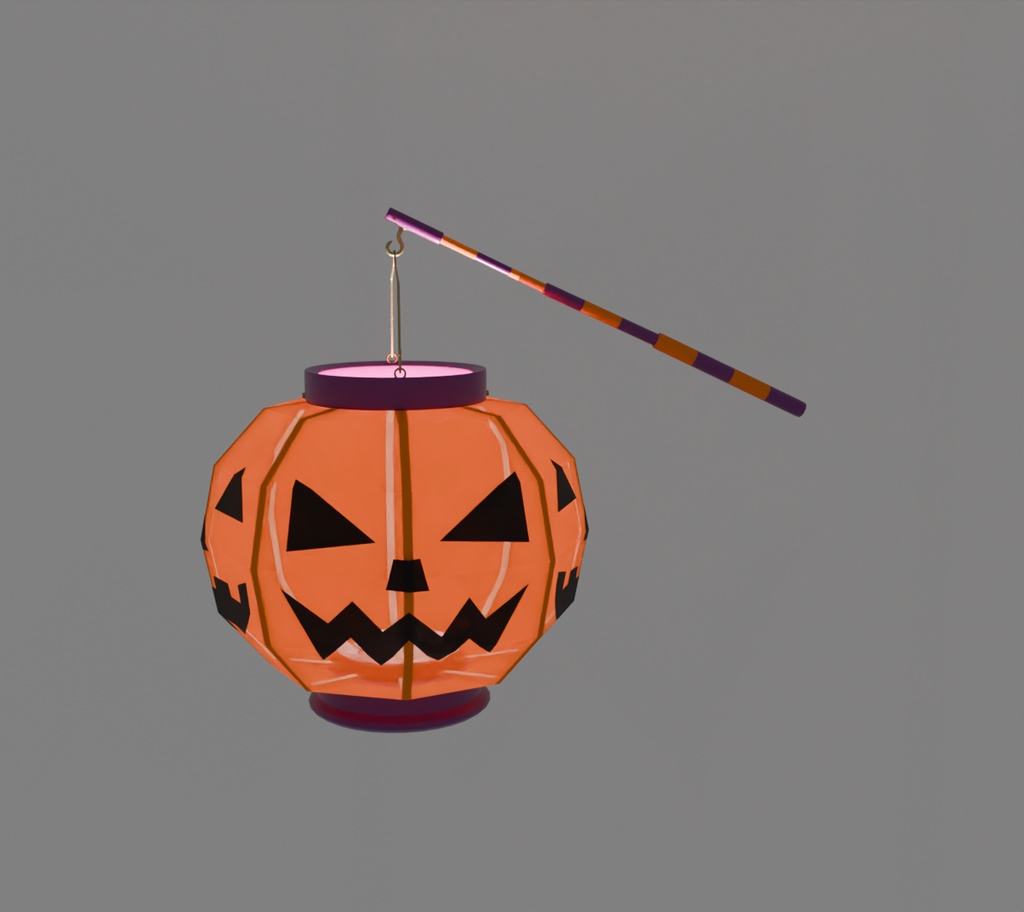 【Blender】ジャックオーランタンの手持ち提灯 jack o lantern hand-held paper lantern【VRChat】