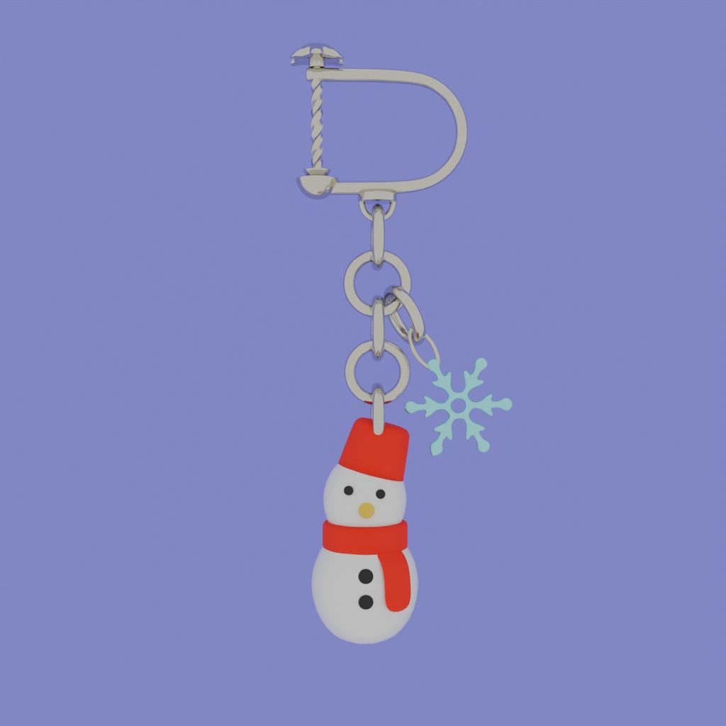 【Blender】 雪だるまのイヤリング snowman earing 【VRChat】