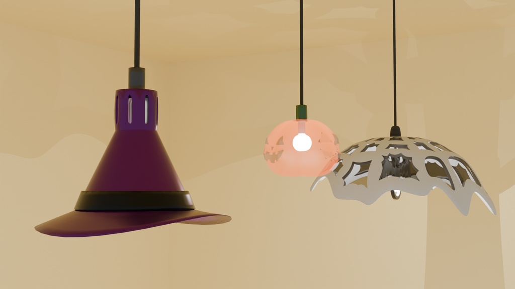 【Blender】 ハロウィンペンダントライト halloween pendant light【VRChat】