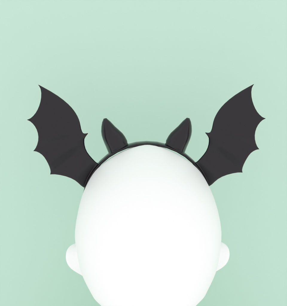 【Blender】 蝙蝠のカチューシャ bat headband【VRChat】