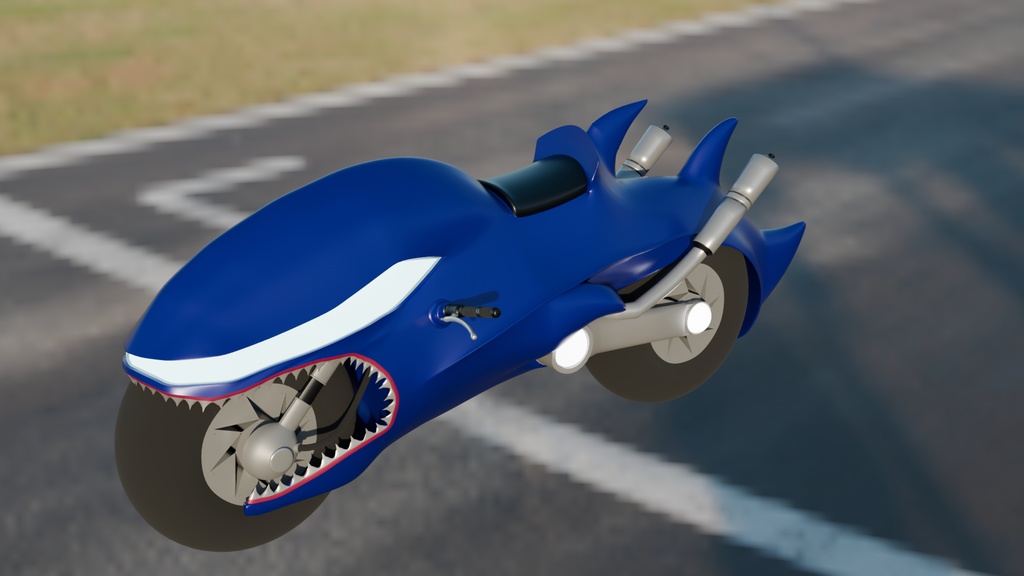 【Blender】 サメのバイク shark motorcycle【VRChat】