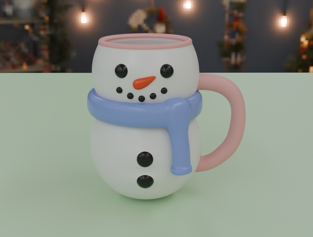 【Blender】 雪だるまのマグカップ snowman mug【VRChat】