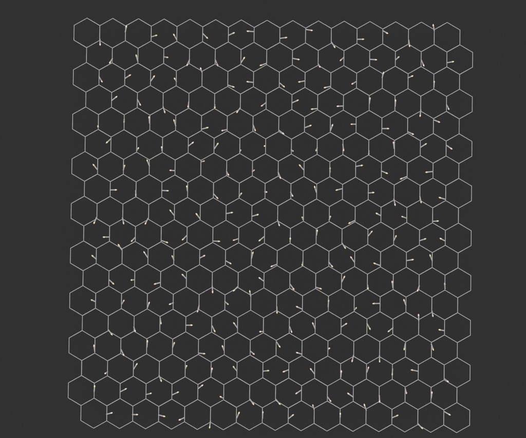 【Blender】 物理演算付きクリスマスネットライト Christmas net lights with physics