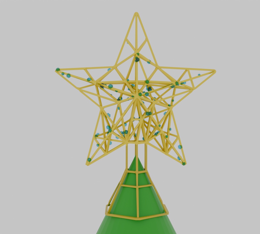 【Blender】 クリスマスツリートップスターライト christmas tree top star lights【VRChat】