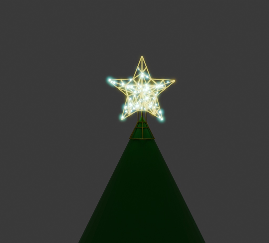 【Blender】 クリスマスツリートップスターライト christmas tree top star lights【VRChat】