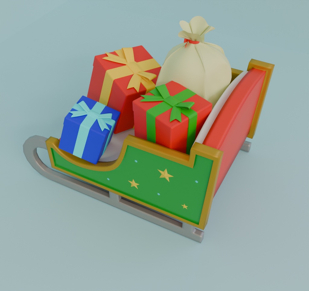 【Blender】 サンタのソリ Santa Claus' Sleigh【VRChat】