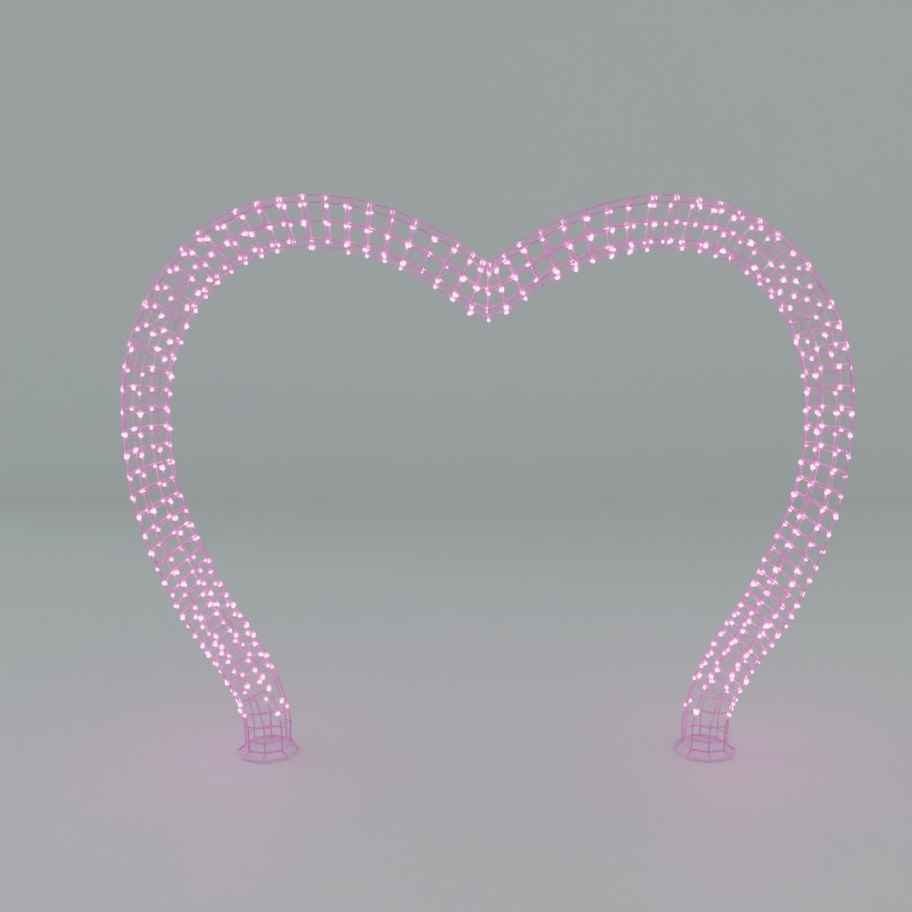 【Blender】 ハート型アーチのイルミネーション Heart-shaped arch illumination【VRChat】