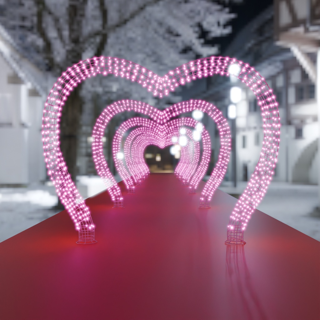 【Blender】 ハート型アーチのイルミネーション Heart-shaped arch illumination【VRChat】