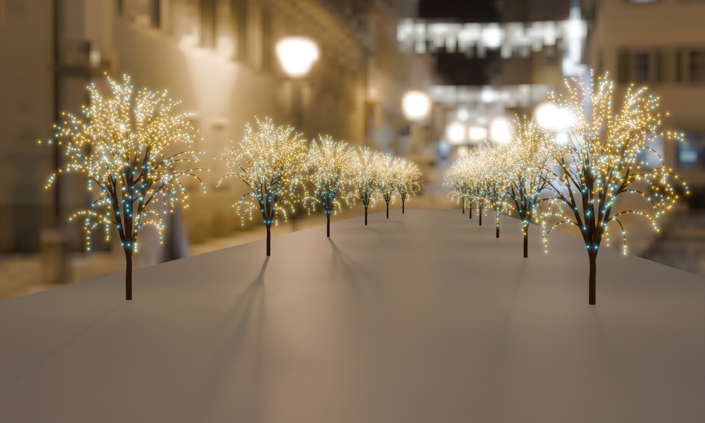 【Blender】 街路樹のイルミネーション Illumination of street trees【VRChat】