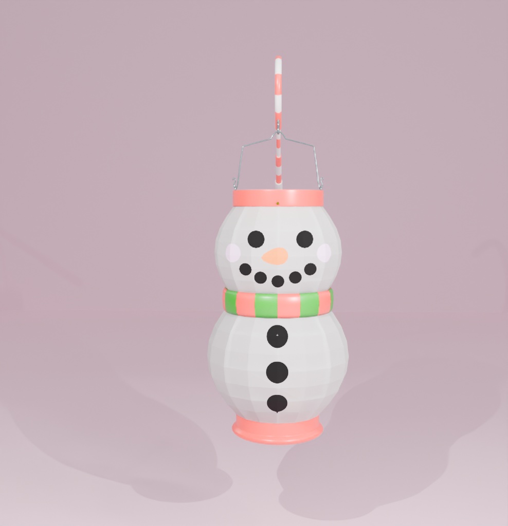 【Blender】 雪だるまの手持ち提灯 Snowman handheld lantern【VRChat】