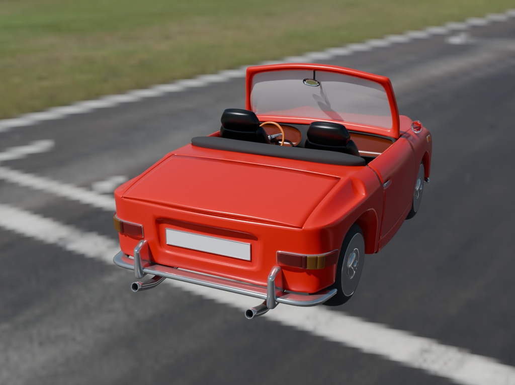 【Blender】 かわいいオープンカー convertible car【VRChat】