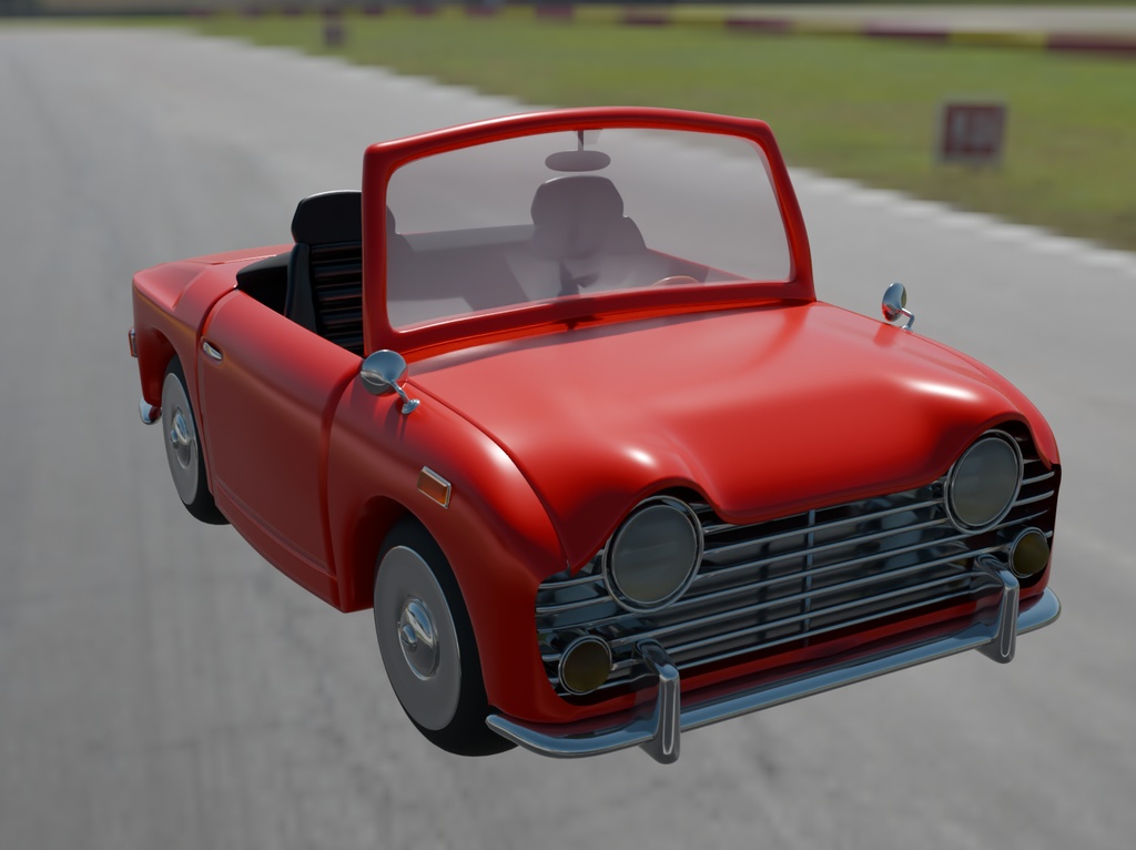 【Blender】 かわいいオープンカー convertible car【VRChat】