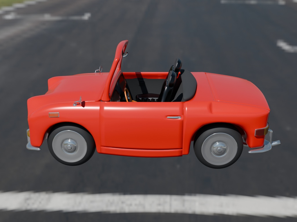 【Blender】 かわいいオープンカー convertible car【VRChat】