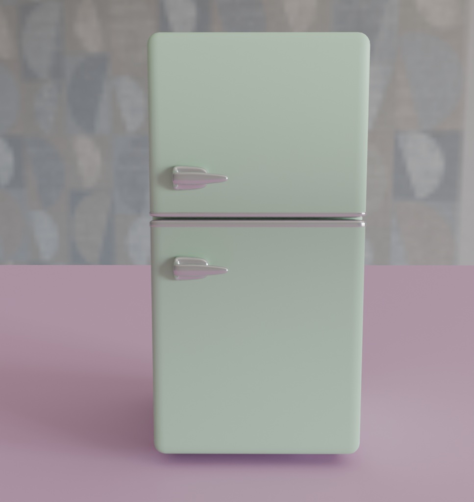 【Blender】 かわいいレトロ冷蔵庫 kawaii retro refrigerator【VRChat】