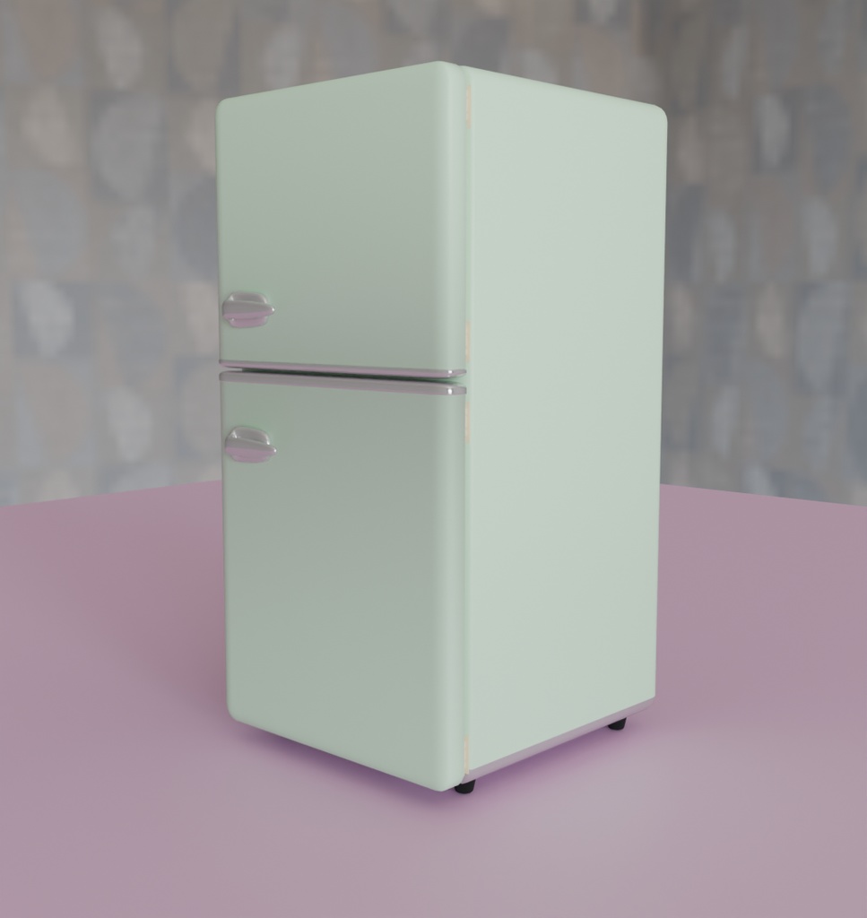 【Blender】 かわいいレトロ冷蔵庫 kawaii retro refrigerator【VRChat】