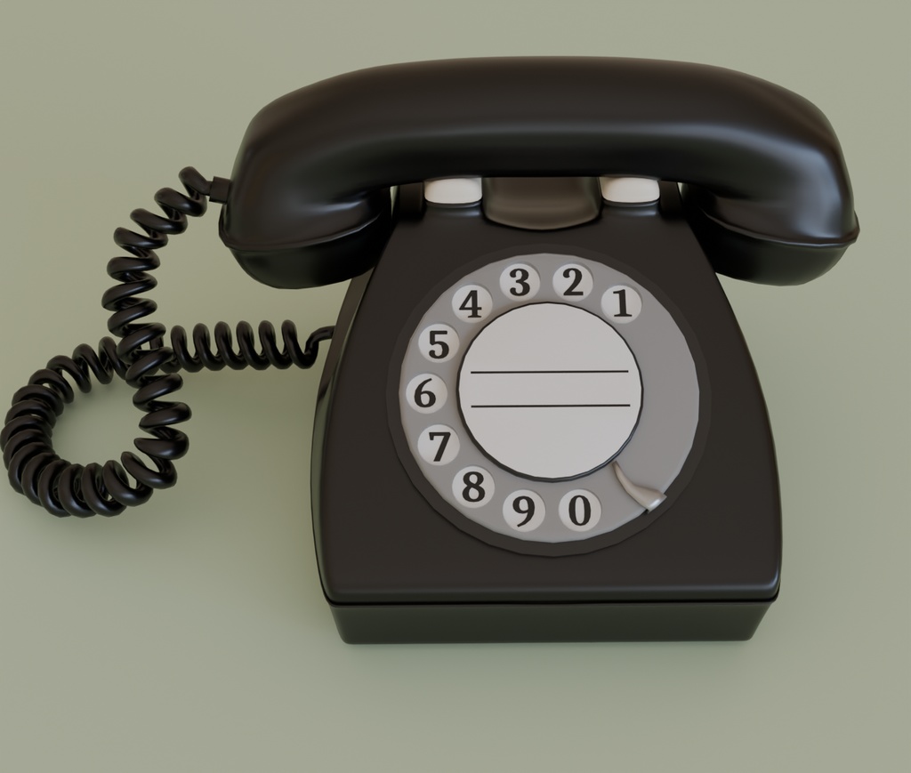 【Blender】 かわいい黒電話 kawaii rotary dial phone【VRChat】