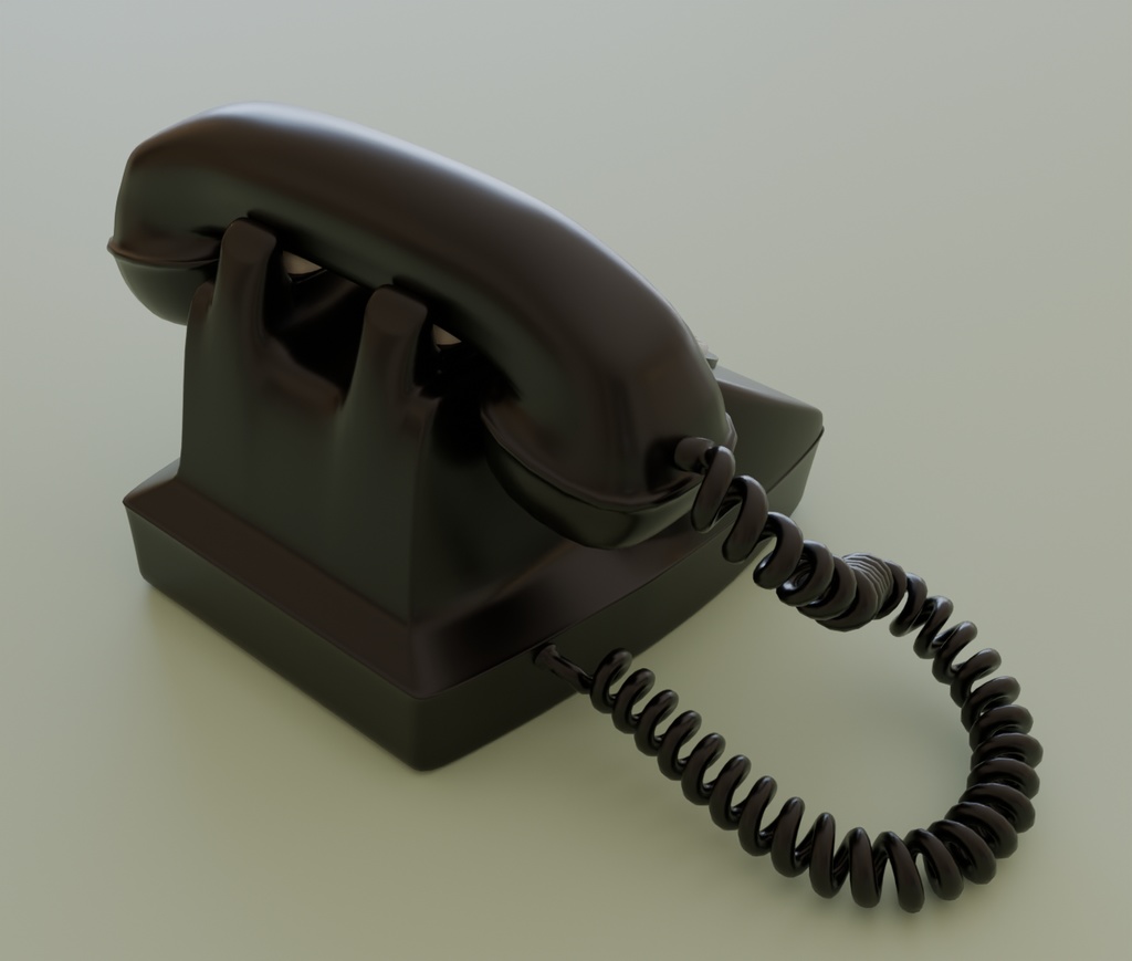 【Blender】 かわいい黒電話 kawaii rotary dial phone【VRChat】