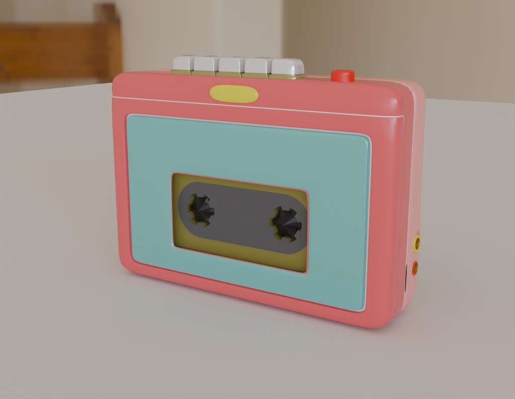 【Blender】 かわいいポータブルカセットプレーヤー kawaii portable cassette player【VRChat】