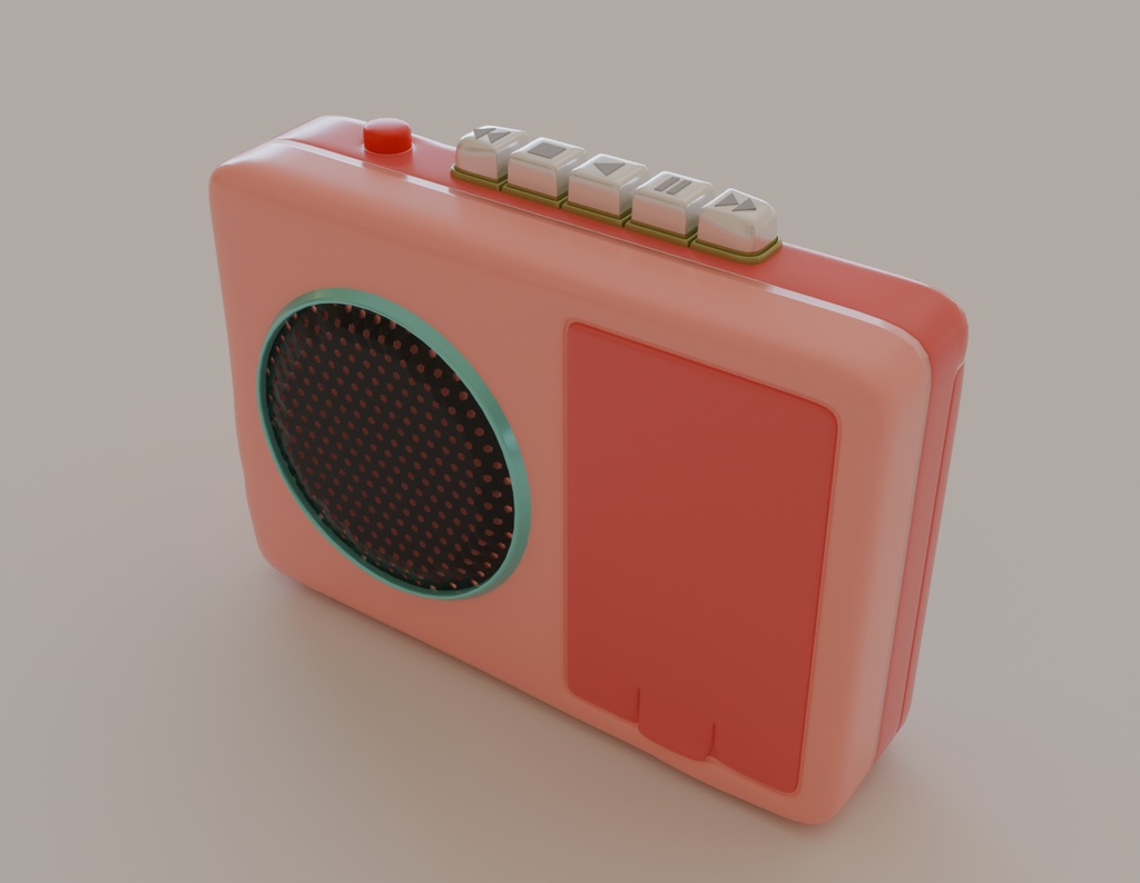 【Blender】 かわいいポータブルカセットプレーヤー kawaii portable cassette player【VRChat】