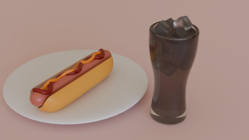 【Blender】 ホットドッグとコーラ hotdog and coke【VRChat】